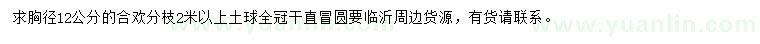 求購胸徑12公分合歡