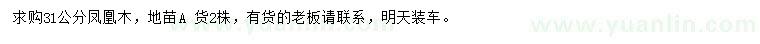 求購(gòu)31公分鳳凰木