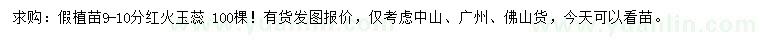 求購(gòu)9-10公分紅火玉蕊
