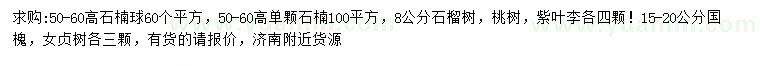 求購石楠球、石楠、石榴樹等