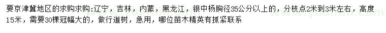 求購(gòu)胸徑35公分以上銀中楊
