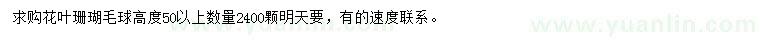 求購(gòu)高50公分以上花葉珊瑚