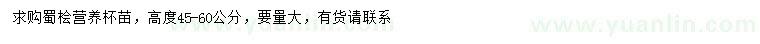 求購(gòu)高45-60公分蜀檜
