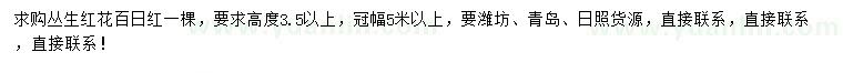 求購高3.5米以上百日紅
