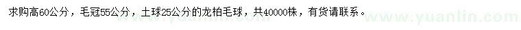 求購冠幅55公分龍柏球