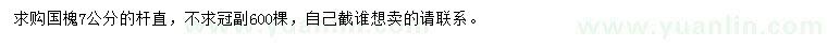 求購7公分國槐