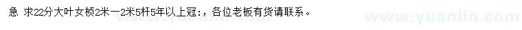 求購(gòu)22公分大葉女貞