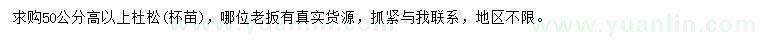 求購高50公分以上杜松
