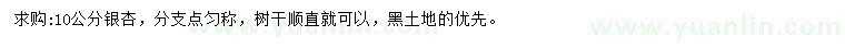 求購10公分銀杏