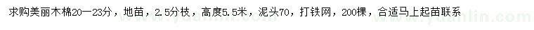 求購(gòu)20-23公分美麗木棉