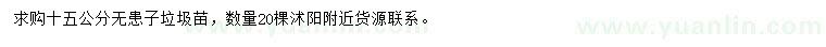 求購(gòu)15公分無(wú)患子