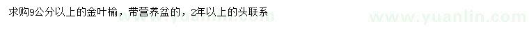 求購9公分以上金葉榆