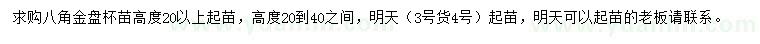 求購(gòu)高20-40公分八角金盤
