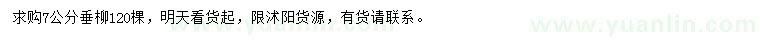 求購7公分垂柳