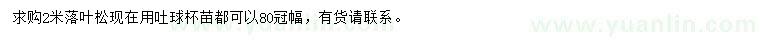 求購(gòu)2米落葉松