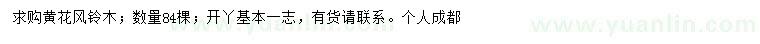 求購(gòu)黃花風(fēng)鈴木
