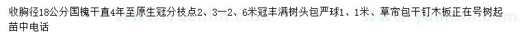 求購(gòu)胸徑18公分國(guó)槐