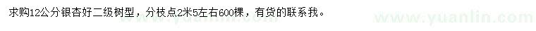 求購12公分銀杏