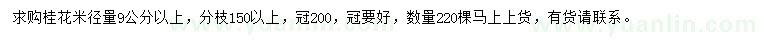 求購米徑9公分以上桂花