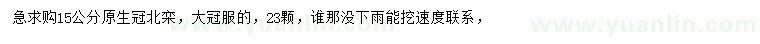 求購15公分北欒