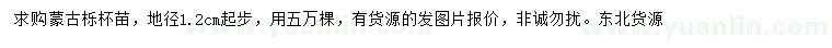 求購地徑1.2公分以上蒙古櫟