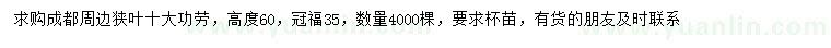 求購高60公分狹葉十大功勞