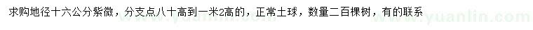 求購(gòu)地徑16公分紫薇