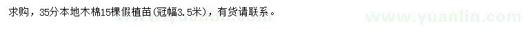 求購(gòu)35公分木棉