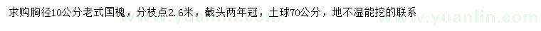求購胸徑10公分老式國槐