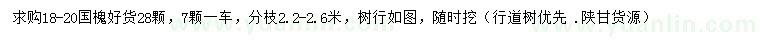 求購18-20公分國槐