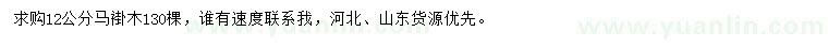 求購(gòu)12公分馬褂木
