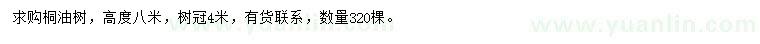 求購(gòu)高8米桐油樹(shù)
