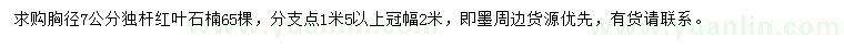 求購(gòu)胸徑7公分紅葉石楠
