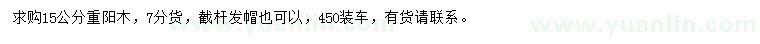 求購15公分重陽木