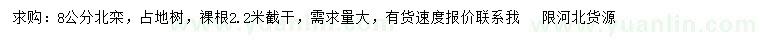 求購8公分北欒