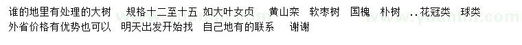 求購(gòu)大葉女貞、黃山欒、軟棗樹(shù)等