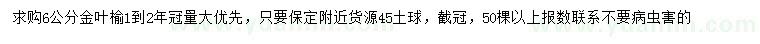 求購(gòu)6公分金葉榆