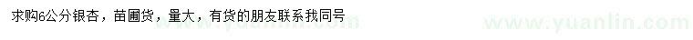 求購6公分銀杏