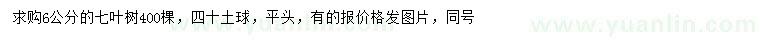 求購(gòu)6公分七葉樹