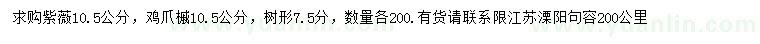 求購10.5公分紫薇、雞爪槭