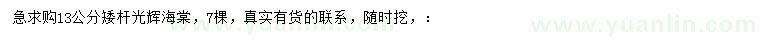求購(gòu)13公分矮桿光輝海棠