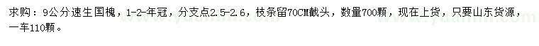 求購9公分速生國槐