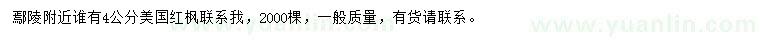 求購4公分美國紅楓