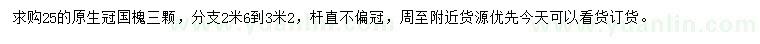 求購25公分國槐