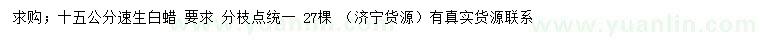 求購(gòu)15公分速生白蠟