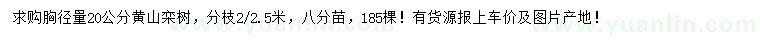 求購(gòu)胸徑20公分黃山欒樹(shù)