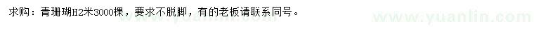 求購高2.3米青珊瑚
