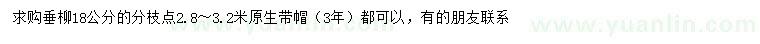 求購(gòu)18公分垂柳