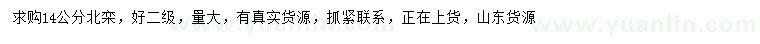 求購14公分北欒