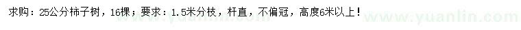 求購25公分柿子樹